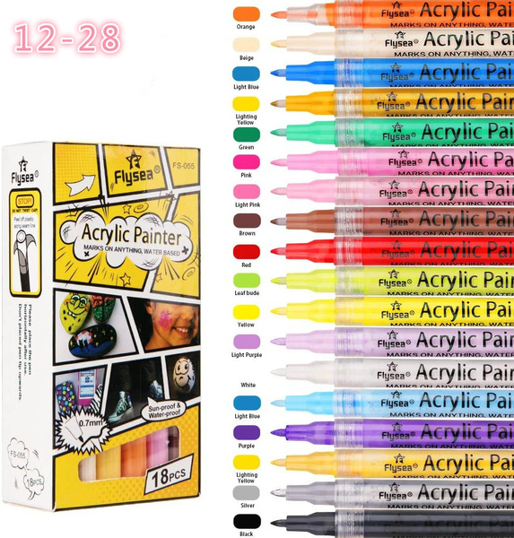 12/24color Acrylic Pens Set Stone Paint Markers Art Cheap Marker