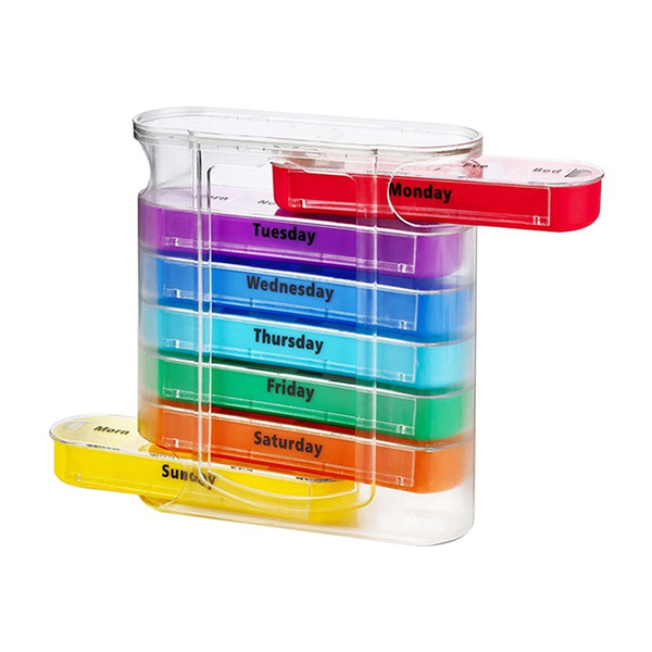 Portable Travel Pill Box 28 Compartments Pill Organizer Plastic