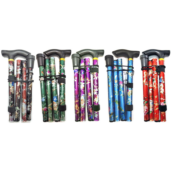 Walking Stick Easy Adjustable Height Folding Extendable Walking Cane Lightweight Flexible and