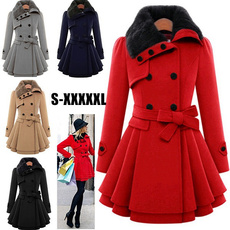woolen, Plus Size, Winter Coat Women, Trenchcoat