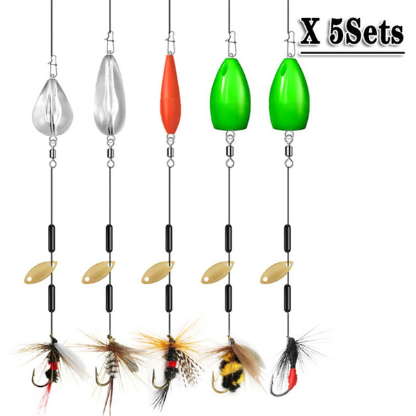 5Pcs Lot Spinners Spoon Bait Metal Fishing Jigs Lure Spinnerbait