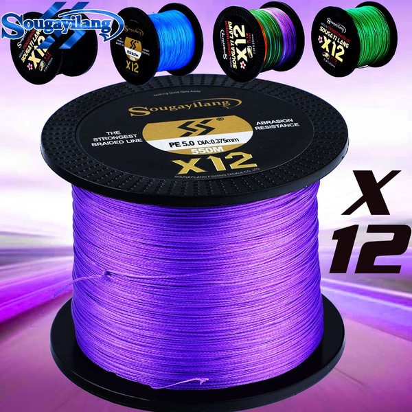 Sougayilang 12 Strands Braided Fishing Line Abrasion Resistant Braided Lines  Incredible Super Strong PE Fishing Lines