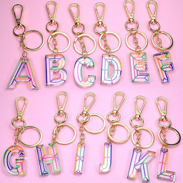 Initial Keyrings, Initial Keychains, Resin Letter Keyring, Pink Initial  Keyring, Pink Keyring, Pink Keychain, Initial Bag Charm 