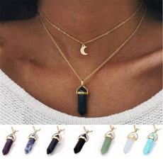trendy necklace, Chain Necklace, quartz, Jewelry