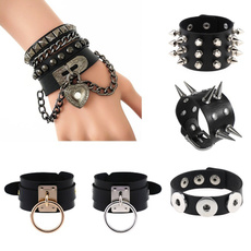 Charm Bracelet, rivetbracelet, Goth, Jewelry