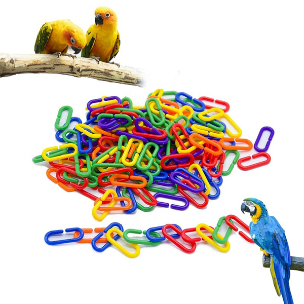 50pcs Parrot C-clip Toy Bird Plastic C-link Hook African Grey