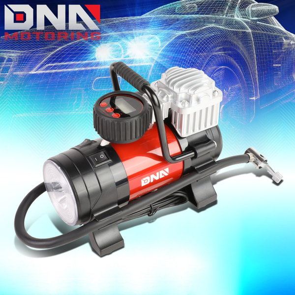 DNA MOTORING 125 PSI Max Pressure LED Flash Light Auto 12V Car Tire Air ...