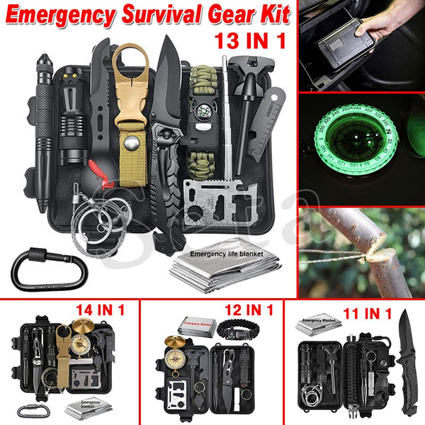 Workerkit 14-in-1 Survival Gear Kit Outdoor Emergency SOS Survive