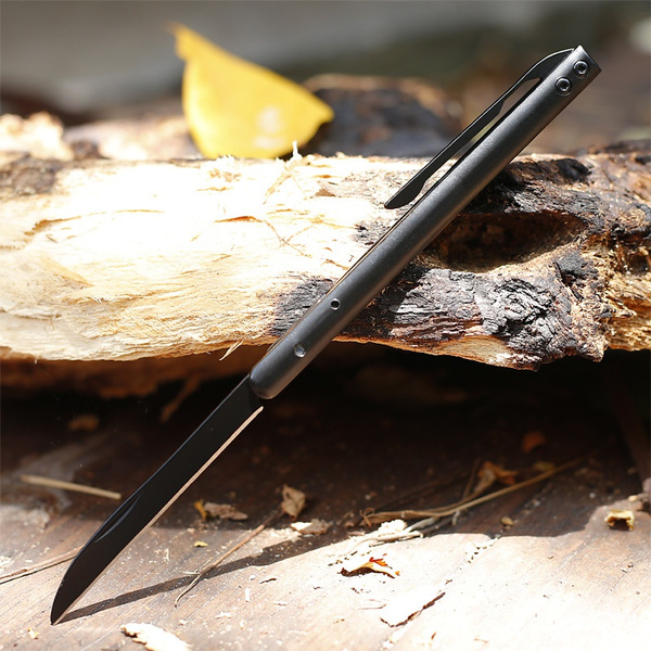 Stainless steel foldable pocket knife portable pen folding knife fruit