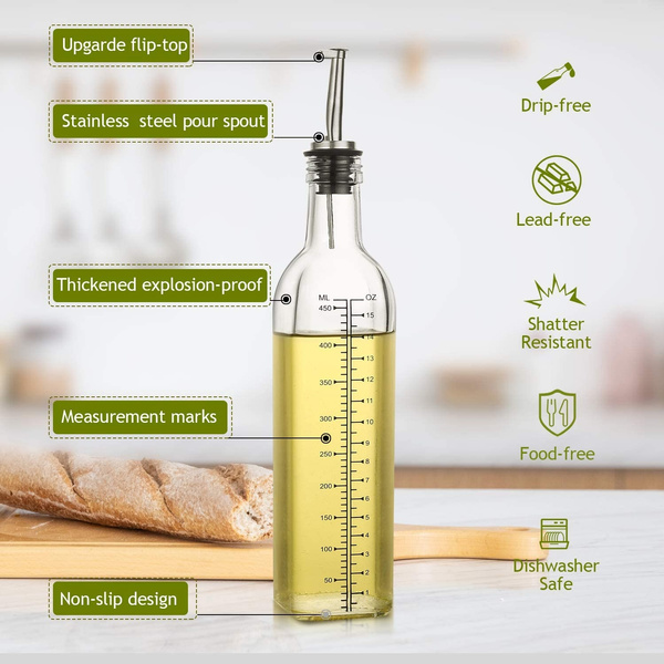 Olive Oil Dispenser Bottle for Kitchen,17oz/500ml Cooking Oil