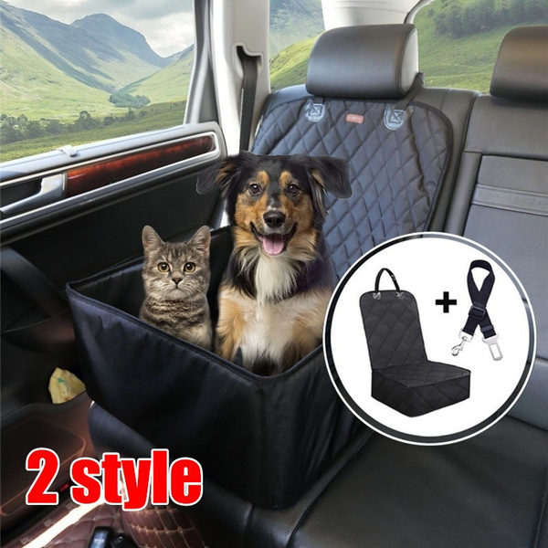Newest 2 In 1 Dog Seat Cover For Cars Waterproof Front Pet Bucket With Safety Belt Booster Style Wish - Pet Front Seat Cover For Cars
