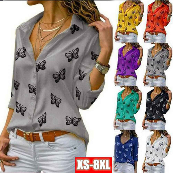 Long sleeve store casual blouses