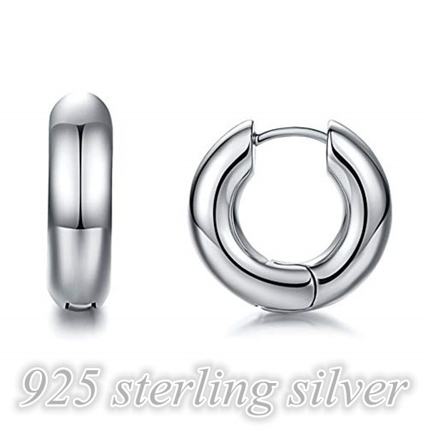 Chunky Gold Hoop Earrings 925 Sterling Silver Thick Hoop 