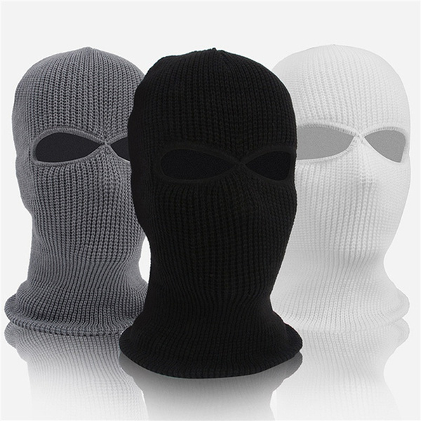 Full Face Cover Knitted Face Mask Winter Ski Mask with 2-Hole for Winter Adult Supplies 