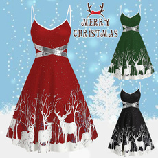 deerprintdre, Sleeveless dress, santadre, Christmas
