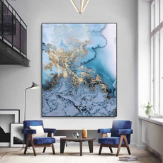 Blues, art, posters & prints, modern abstract oil painting