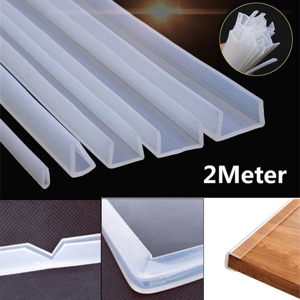 2 meters U-channel Rubber Edging Sealing Strip Shower Door Glass Sealing  Tape Edge Guard Weatherstrip