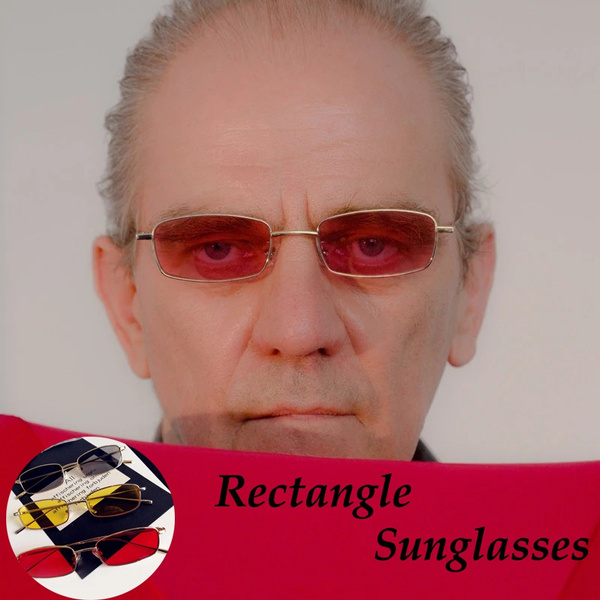 1PCS Small Rectangle Sunglasses Men Women UV400 Metal Frame Rectangular  Unisex Sun Glasses