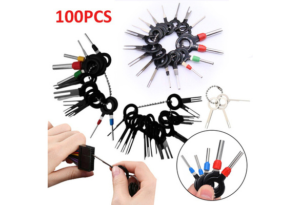 100pcs Set Pin Ejector Wire Kit Extractor Auto Terminal Removal Connector 