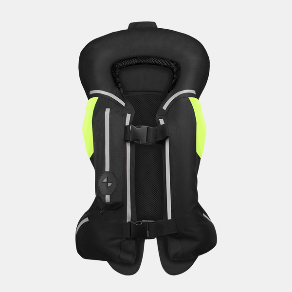 Motorcycle Airbag Vest Reflective Motorcycle Inflatable Vest Automatic/Manual Inflation The All-Season Biker Jacket (Color : Black, Size