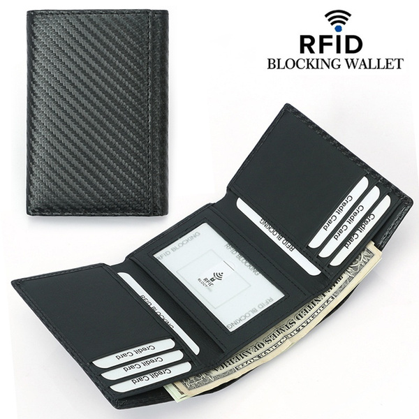 Mens Leather Trifold Wallet with Id Window Card Holder Wallets for Men ...