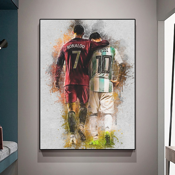 Wall Art Lionel Messi Cristiano Ronaldo Messi and Ronaldo 