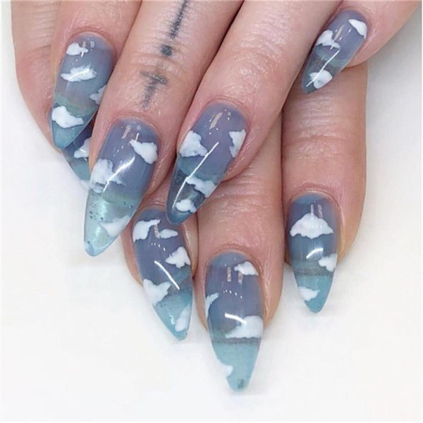 Marble Brushed - Press On Nails – Apple Girl Boutique