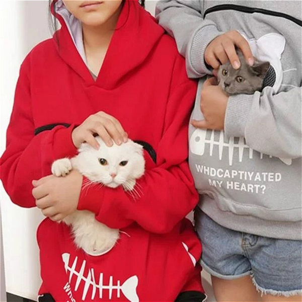 Cat lovers hoodie with cheap cuddle pouch