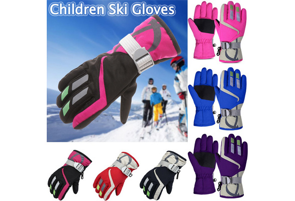 Long-sleeved Mitten Snow Snowboard Children Ski Gloves Windproof Waterproof 