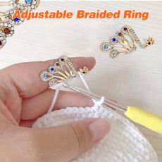 peacock, crystal ring, Knitting, knittingring