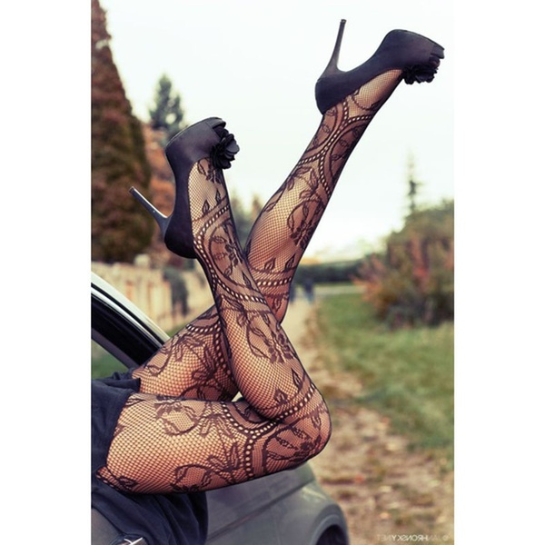 Floral Lace Sexy Tights, Women's Fashion Hosiery