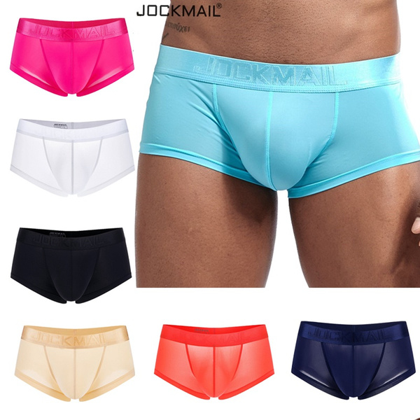 Men's See through Underwear Ultra Thin Soft Microfiber boxer Briefs Men's  Body underwear Ice Silk Trunks