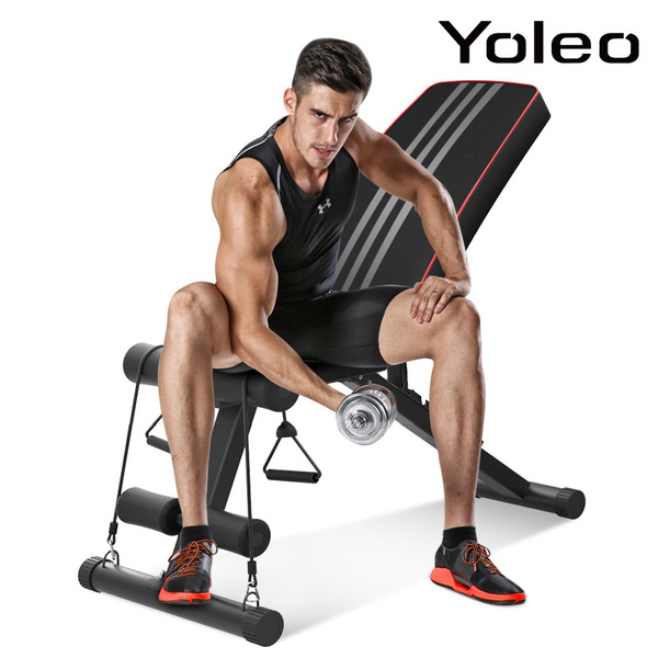 YOLEO Weight Bench Adjustable Flat Incline&Decline Workout Fitness Exercise 