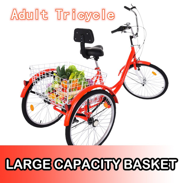 High capacity Adult Tricycle 1/7 Speed 3Wheel For Shopping W/ Installation Tools 