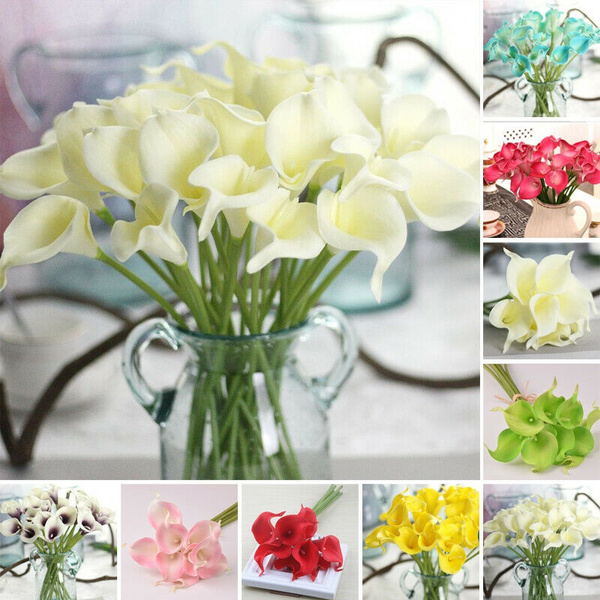 10pc Real Touch Calla Lilies Cala Lilly Lily Artificial Flowers Fake