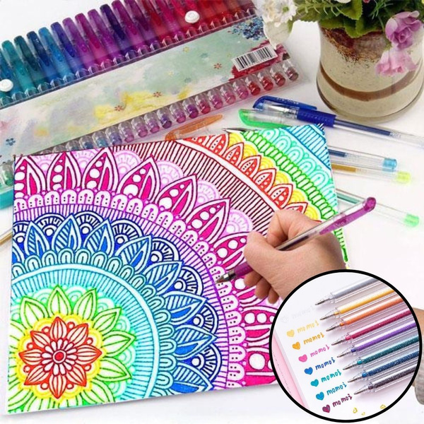 6 PC Gel Pens Colored Glitter Coloring Books Drawing Art Marker Pen Adult  Kids, 1 - Harris Teeter