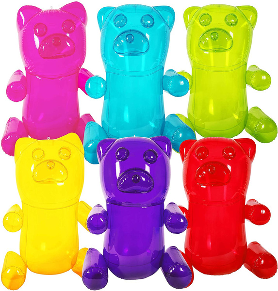 HUGE 24 Inflatable Gummy Bears (6-Pack); Girls Party Favors