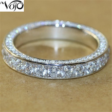 Sterling, DIAMOND, wedding ring, Simple