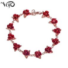 Charm Bracelet, Flowers, Chain, roseflowerbracelet