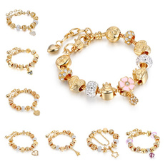Sterling, golden, pandora bracelet, Jewelry