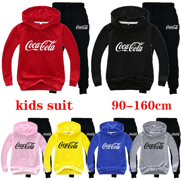 2021 New Kids Clothing Sets Fashion CocaCola Printed Hoodies +