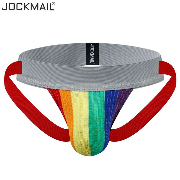 Men's Jockstrap Athletic Supporter Underwear Gym Strap Brief Rainbow Colors