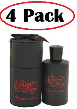 4 Pack of Lady Vengeance Extreme by Juliette Has a Gun Eau De Parfum Spray  3.3 oz