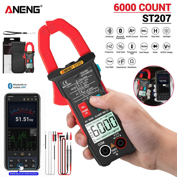 Aneng true rms clamp meter with app remote control autoranging digital