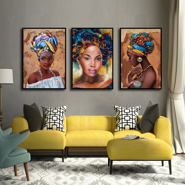 Africa Art Black Woman Figure Canvas Painting Wall Painting Picture ...