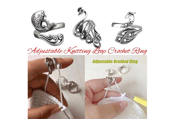 1 pcs Knitting sweater lead coil conductor Peacock ring Open