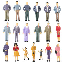 20pcs 1:25 Scale Model Painted Figures ABS Mini People Train Street ...