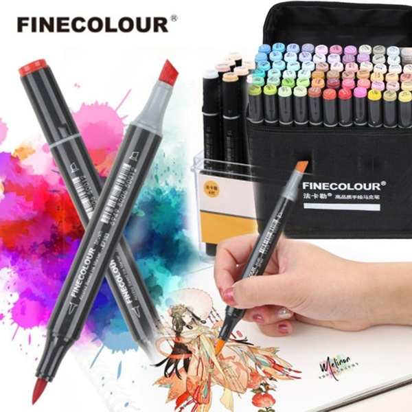 240 Colors FINECOLOUR EF103 Marker Full Set Brush Head Art Alcohol