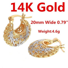yellow gold, White Gold, Hoop Earring, 14kYellow