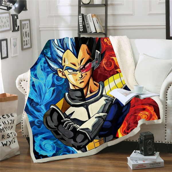 Blanket Sofa Bed Blanket Super Soft Warm Anime Dragonball Z Goku Vegeta Funny 3D Print Blanket